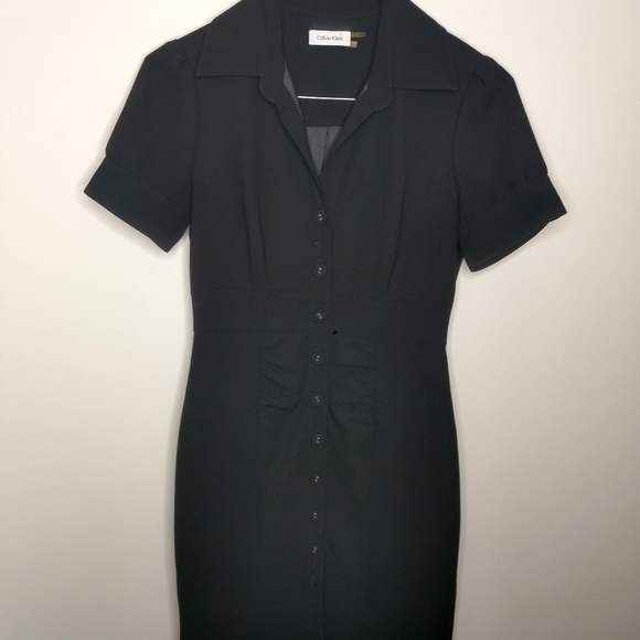 Calvin Klein Women's Size 4 Black Button Up Dress - Picture 1 of 7
